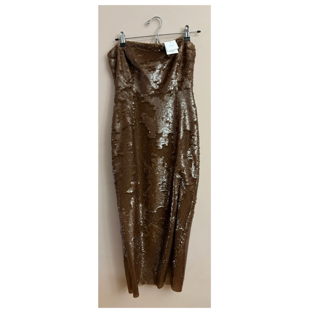 Cami NYC Strapless Sequin Gown in Bronze